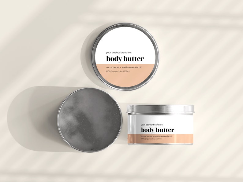 Printable Body Butter Label Template Editable Cosmetic Body Etsy
