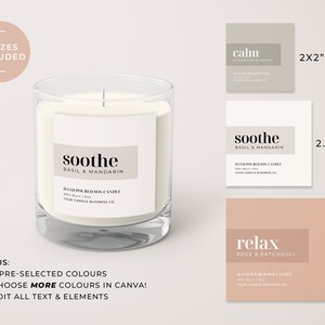 Printable Candle Labels Template Modern Candle Label Design - Etsy