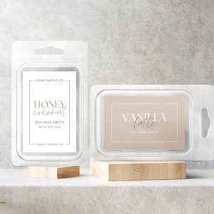 Wax Melt Label Template Editable in Canva, Custom Wax Melt Label Template, Printable DIY Wax Tart Label Design, Wax Melt Sticker Label  |Aa