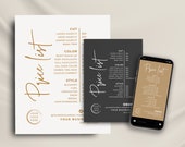 Editable Salon Price List Template Canva, Customisable Pricing Sheet Hair Beauty Nails (Digital Download)
