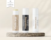 Lip Balm Label Template Canva, Editable Lip Balm Tube Label Design, Printable Lip Product Label Branding, Customisable Lip Balm Sticker Hh