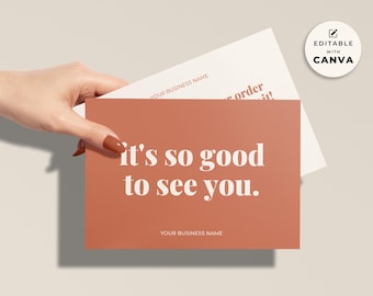 Editable Business Thank You Card Template Canva, Small Business Order Thank You Card Design, Printable Thank You For Your Purchase Insert