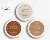 Round Soap Label Template Canva, Editable Label Design (Digital Download)