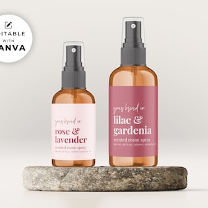 Editable Room Spray Label Template: Canva Printable (2oz 4oz)