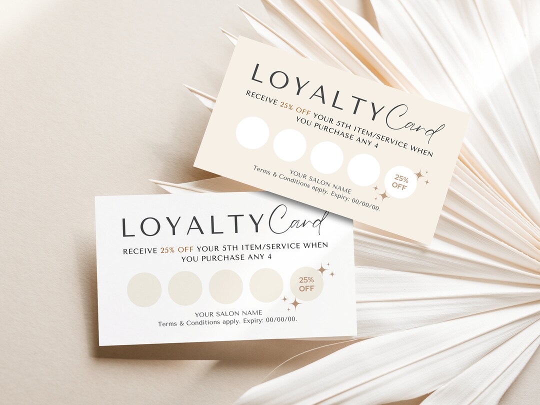 Editable Loyalty Card Template Hair Beauty Salon Business Customer 