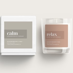 Printable Candle Label Template Canva, Modern Candle Label Design, Custom Candle Label Template, Editable Luxury Candle Jar Branding Label