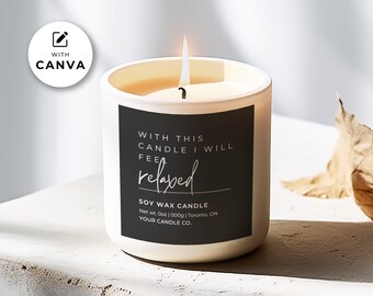 Printable Positive Message Candle Label Template Canva, Editable Personalised Candle Label Design, Motivational Candle Jar Label Sticker Po