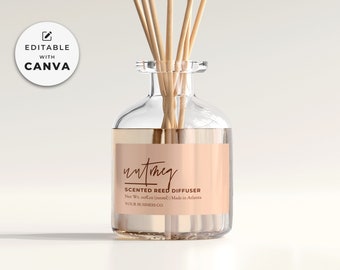 Reed Diffuser Label Template: Editable Modern Design (Canva)