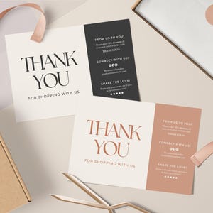 Editable Business Thank You Card, Small Business Thank You For Your Order Printable Template, Canva Template Order Package Insert Design Tt image 5