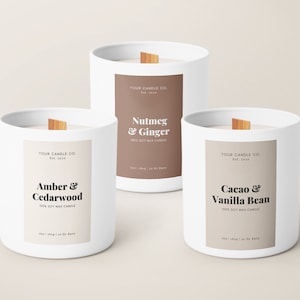 Printable Candle Label Template, Custom Candle Label Modern, Candle Business Branding Label Design Editable Canva, Custom Candle Sticker