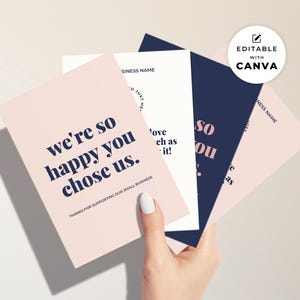 Editable Small Business Thank You Card Template, Printable Canva Design (Digital Download)