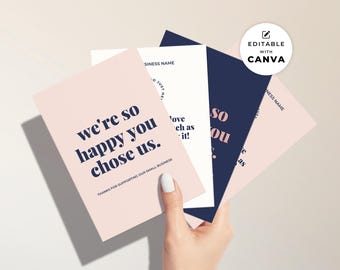 Editable Small Business Thank You Card Template, Printable Canva Design (Digital Download)