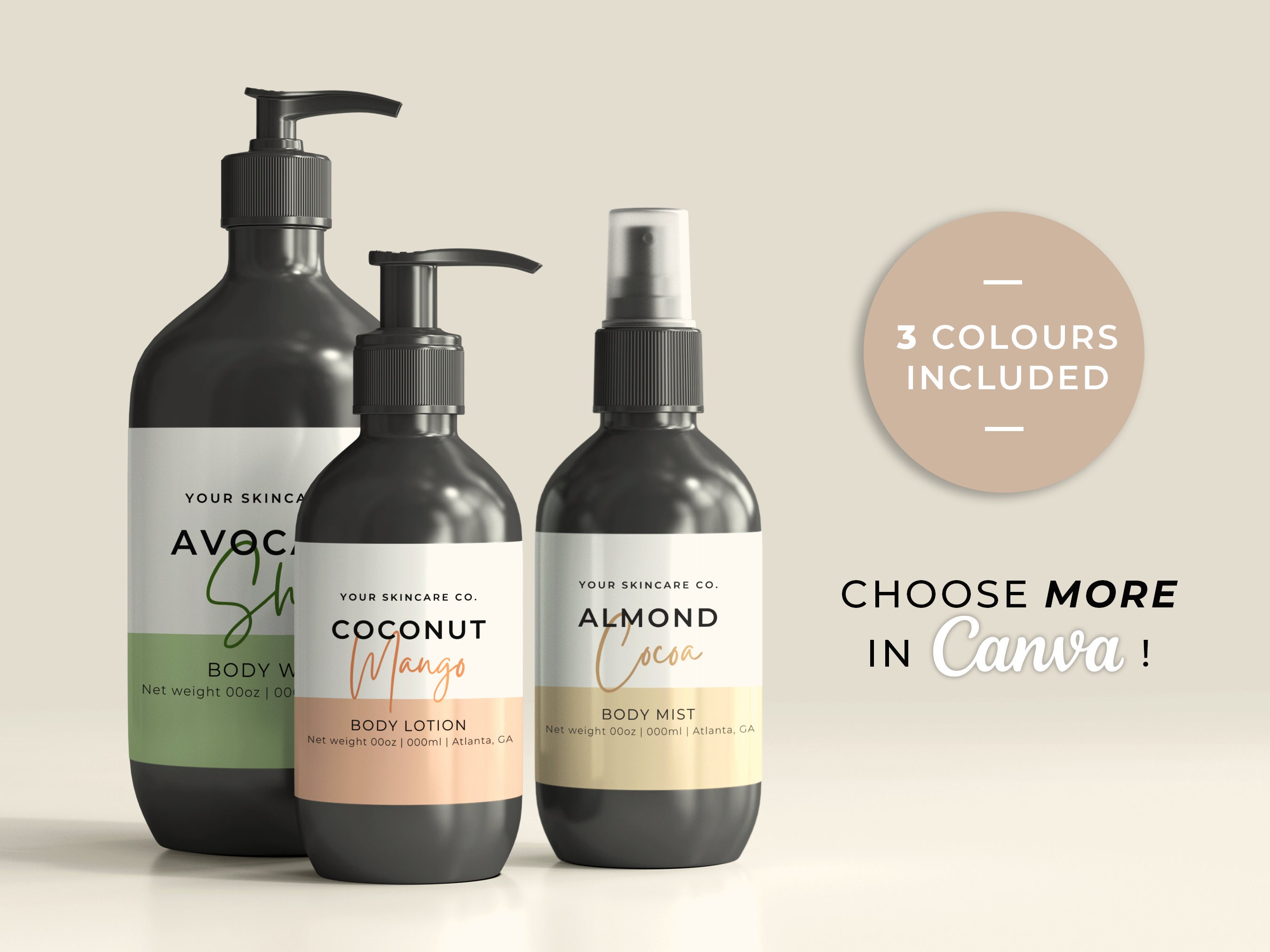 Editable Body Product Label Template Skincare Label Template Etsy UK