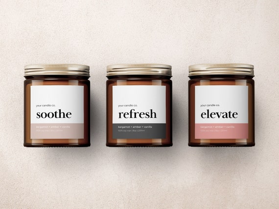 Printable Candle Labels Template Modern Candle Label Design - Etsy