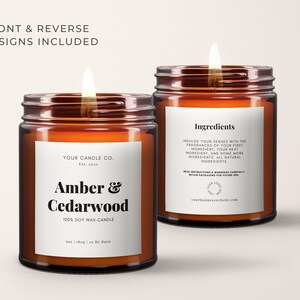 Printable Candle Label Template Custom Candle Label Modern - Etsy