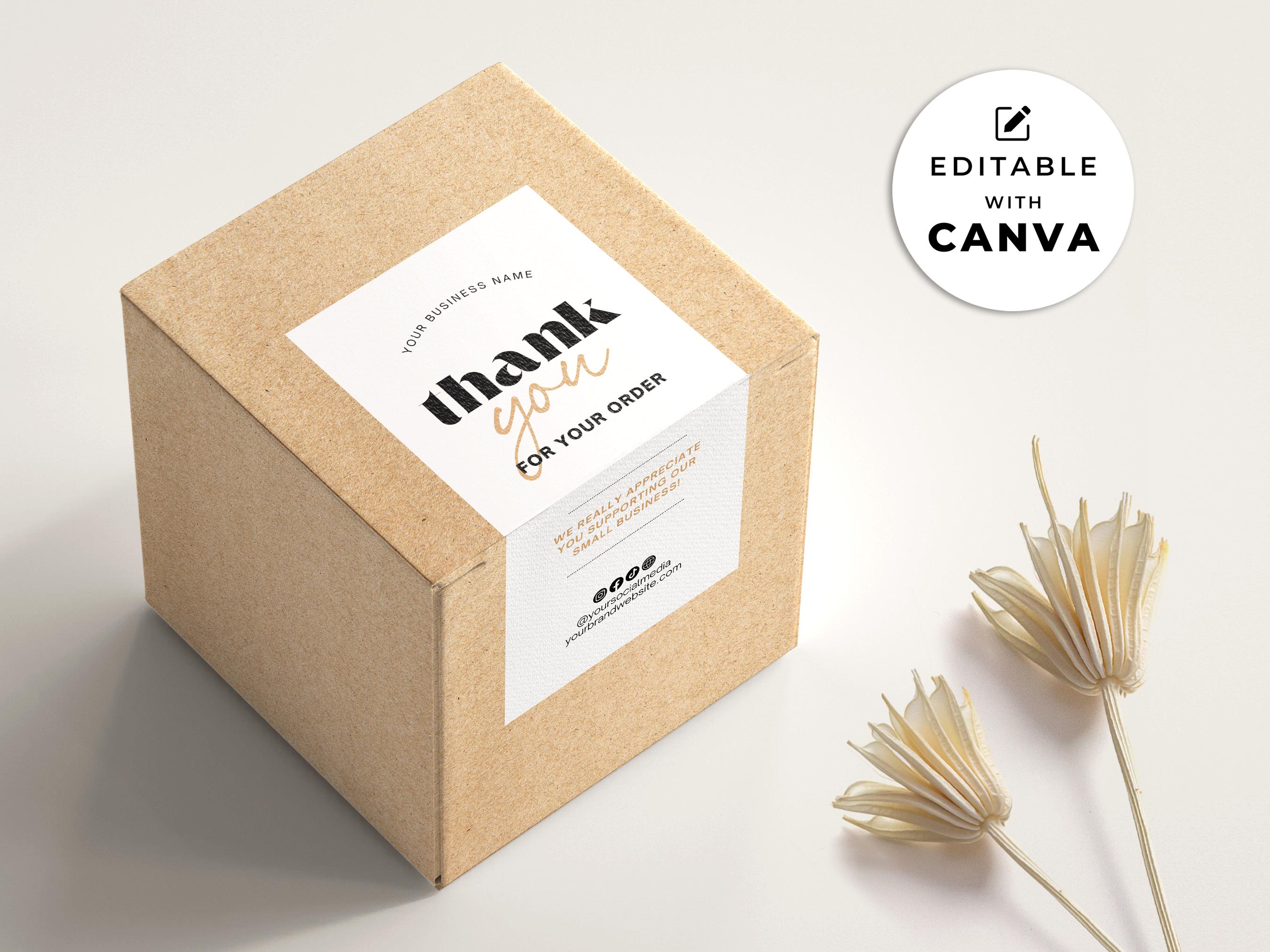 Box Label Template Canva, Editable Package Label Design, Printable Tube ...