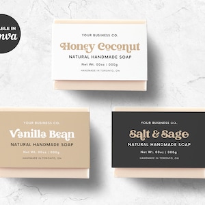 Editable Soap Label Template Canva, Soap Band Template, Soap Bar Labels Printable, Soap Labels Packaging, Soap Sleeve Belly Band Wrapper |Hh