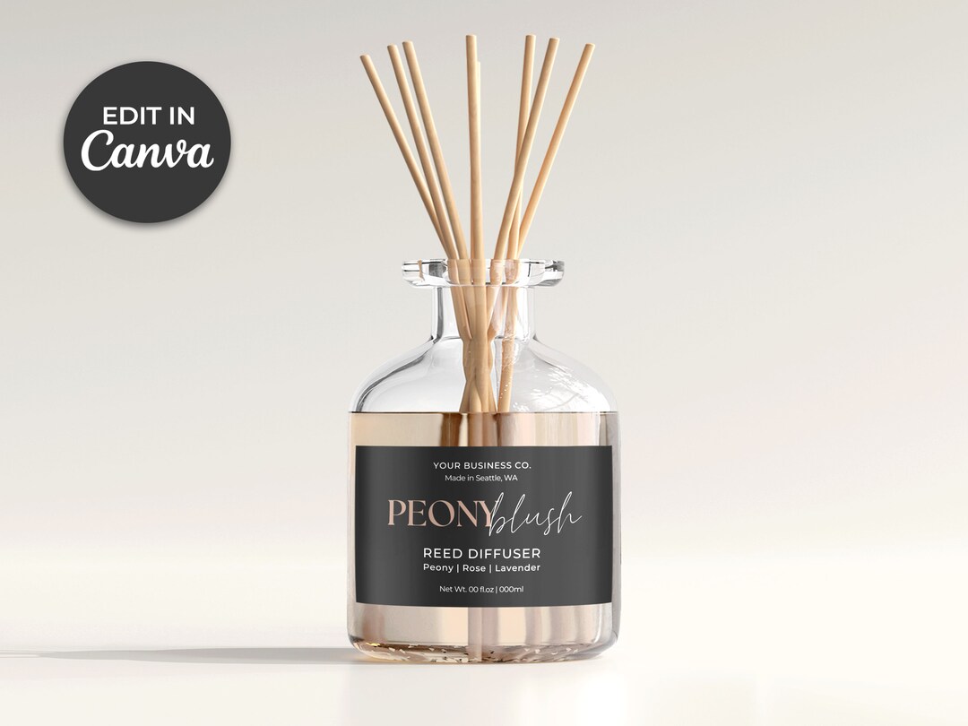 Reed Diffuser Bottle Label Template Canva Editable Room - Etsy