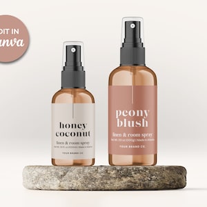 Editable Room Spray Label Template Canva, Linen Spray Bottle Label Template 2oz 4oz, Printable Home Fragrance Sticker, Body Spray Label Rr