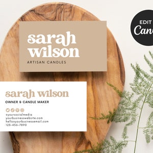 Printable Business Card Template Canva, DIY Modern Business Card, Editable Small Business Card Design Feminine, Custom Business Card |Hh