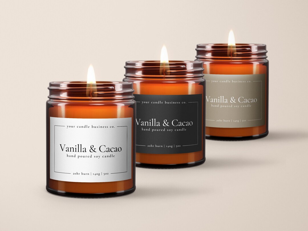 Printable Candle Label Template Rectangle Candle Branding - Etsy