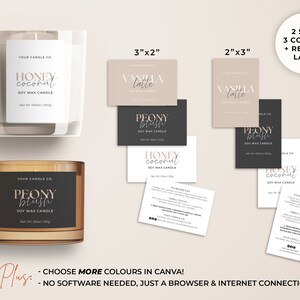 Candle Label Template Canva, Printable Modern Candle Label Design ...