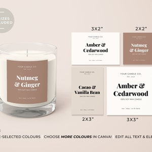 Printable Candle Label Template Custom Candle Label Modern - Etsy
