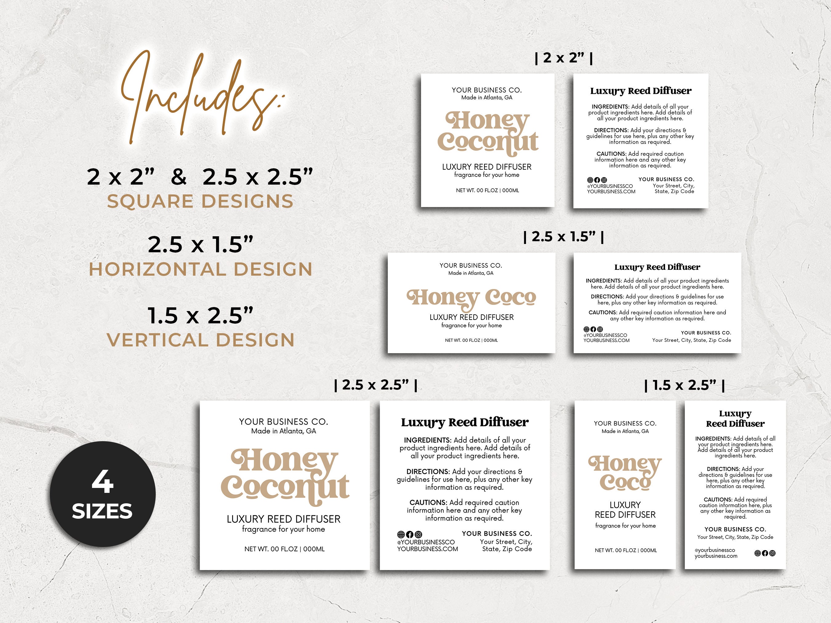 Reed Diffuser Bottle Label Template Canva, Editable Room Diffuser ...