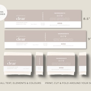 Editable Soap Label Template Canva, Soap Band Template Design ...