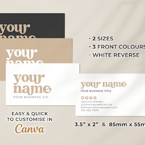Printable Business Card Template Canva, DIY Modern Business Card, Editable Small Business Card Design Feminine, Custom Business Card Hh afbeelding 3