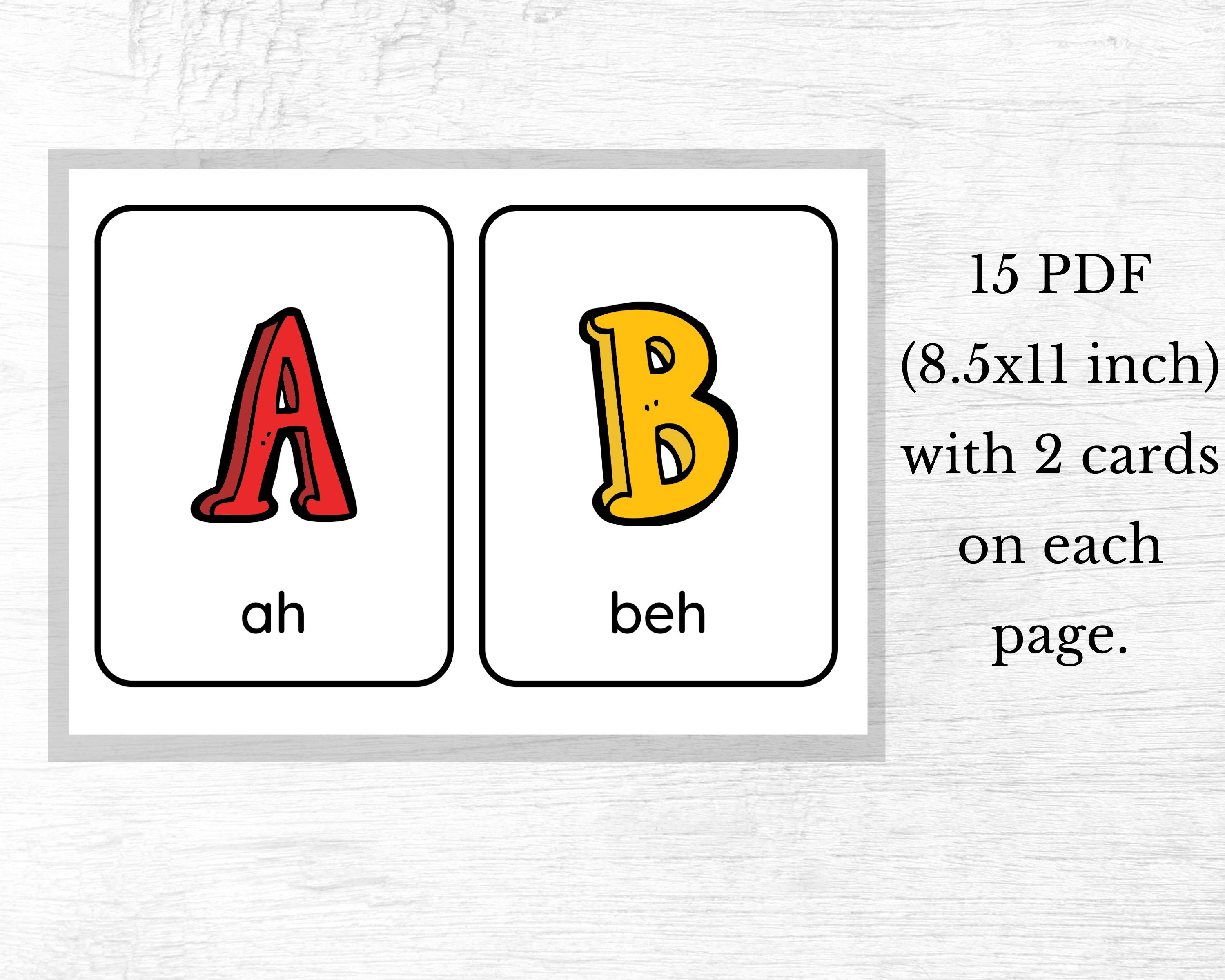 Espanhol Alfabeto De Aprendizagem/letras Montessori Flashcards