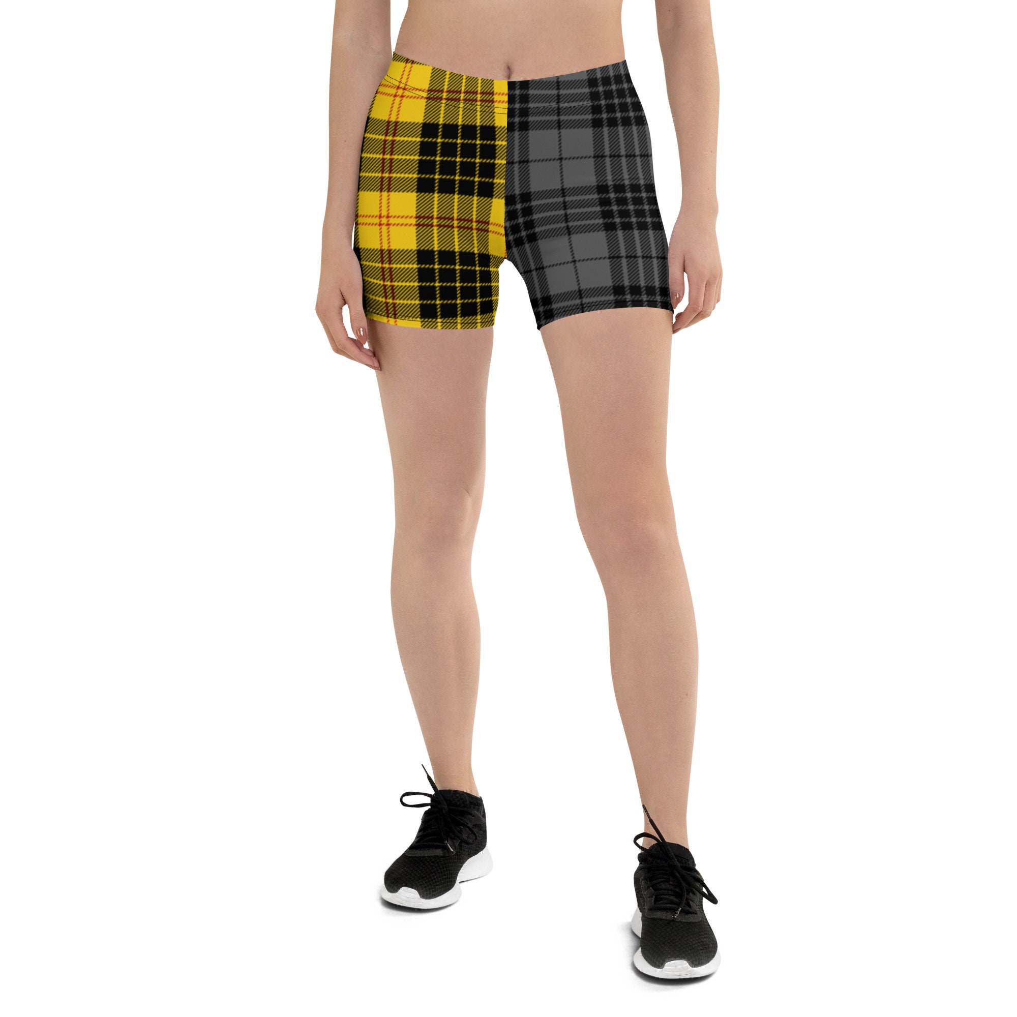Yellow and Black Plaid Shorts - Etsy