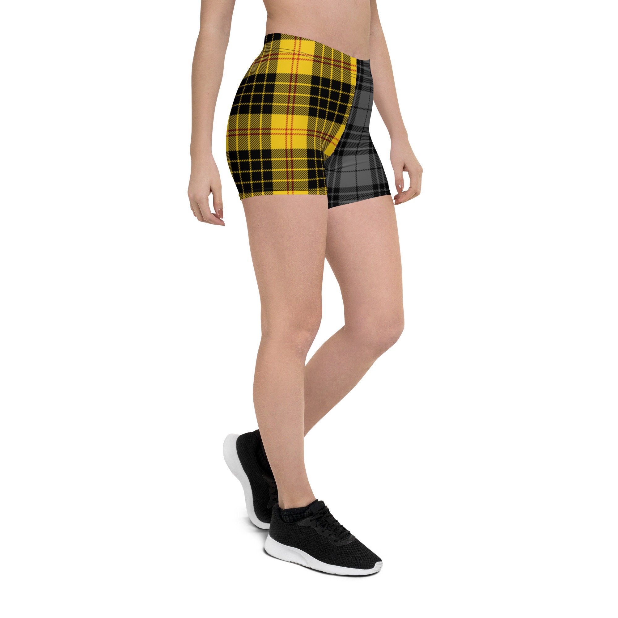 Yellow and Black Plaid Shorts - Etsy