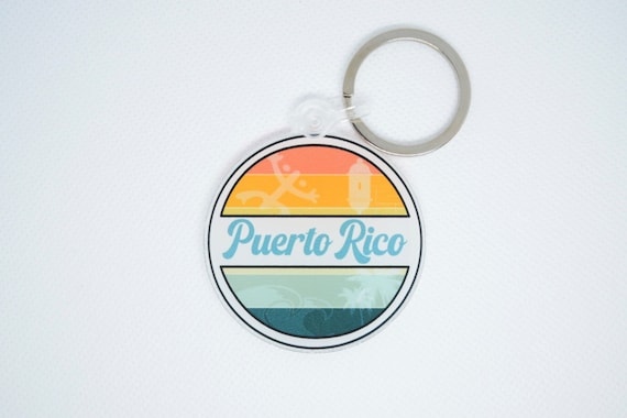 Puerto Rico Keychains Die Cut Keychains Clear Keychains Puerto