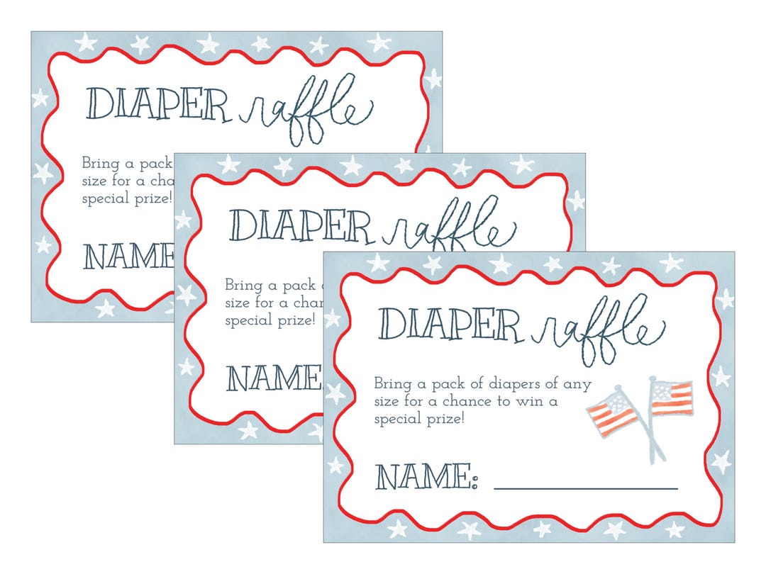 ALL-AMERICAN | All-american Diaper Raffle Cards 4