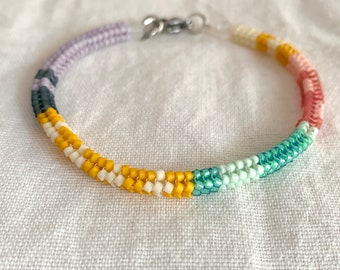Seed Beaded Bracelet, Multicolour Colorful Beaded Bracelet, Boho Bracelet, Glamour Bracelet, Handwoven Bracelet, Bead Bracelet, Gift for Her
