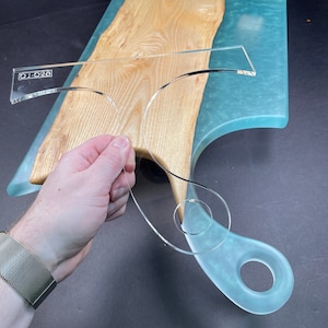 Curvy Charcuterie Board Handle Router Template (Clear Acrylic)