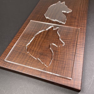 Wolf Portrait Router Template (Clear Acrylic)