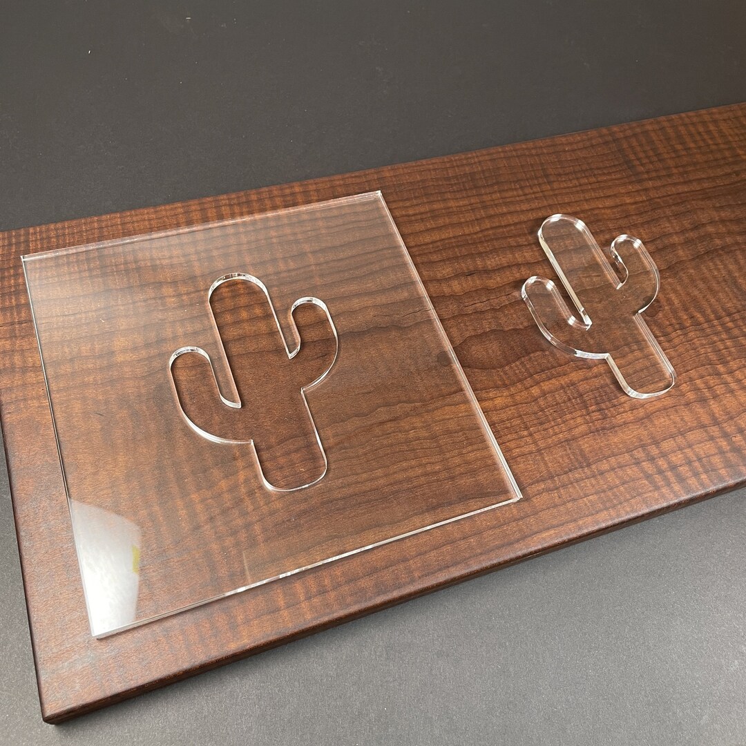 Cactus Router Template (clear Acrylic) - Etsy