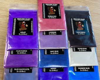Mica Powder Variety Pack #8 (Cool Purple/Blue) - Beaver Dust Pigments