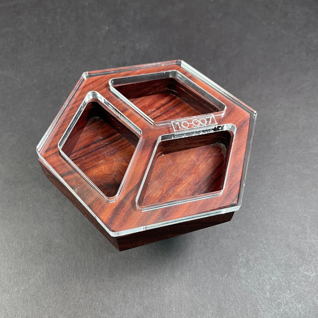Mini Hexagon 3 Pocket Tray Router Templates (clear Acrylic) - Etsy