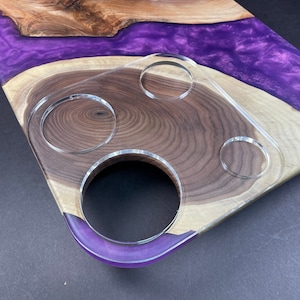 4 Hole Round Charcuterie Board Router Template (Clear Acrylic)