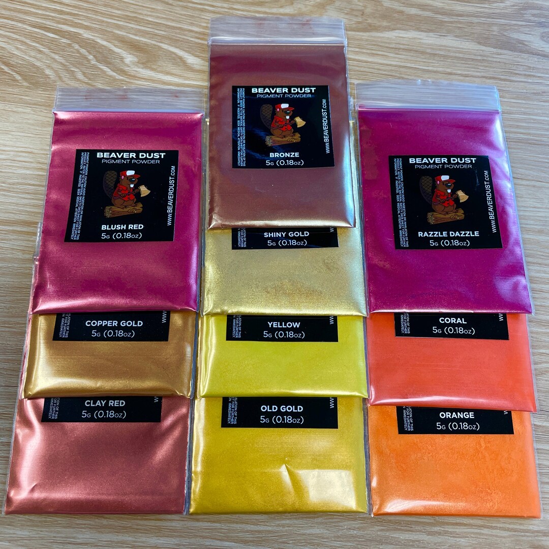 Mica Powder Variety Pack #9 (warm Red/orange/yellow) - Beaver Dust ...