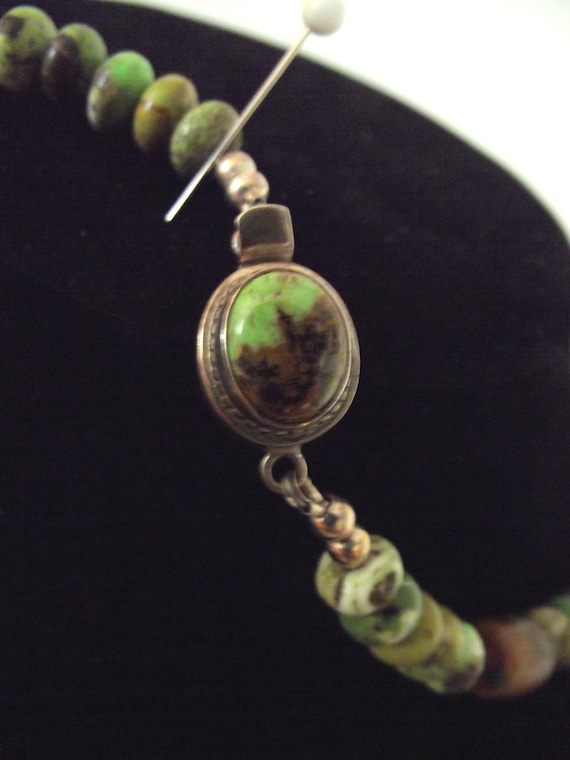 Beautiful GASPEITE STERLING Silver NECKLACE w/ Au… - image 1