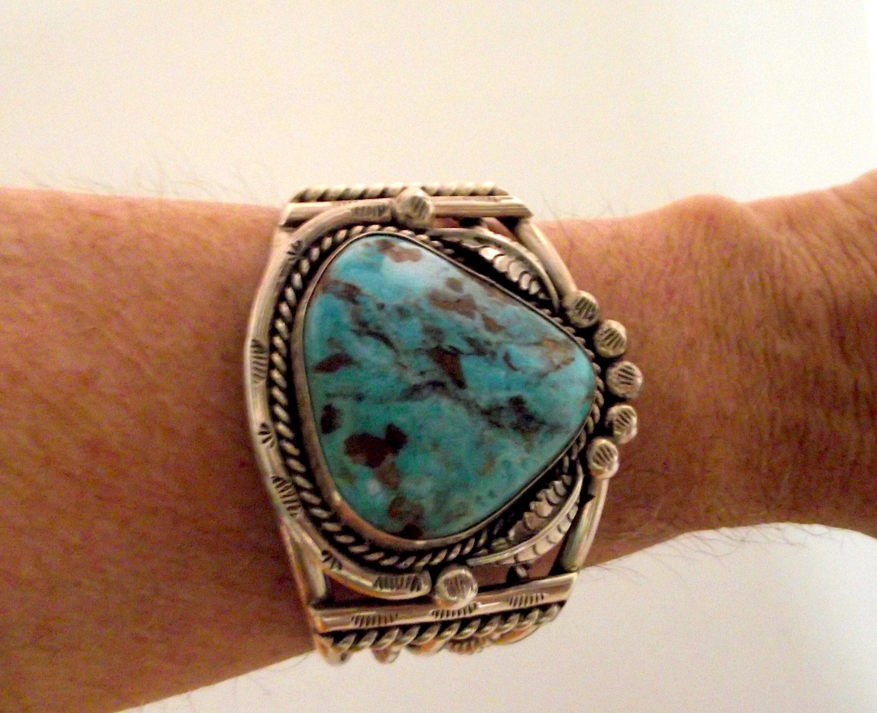 Vintage Navajo Turquoise Ben Chapo Large 92 Grams 1970s