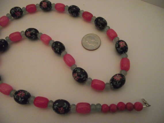 Chinese Famille Rose Porcelain beads w/ Pink Mala… - image 9