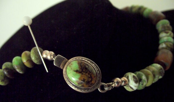 Beautiful GASPEITE STERLING Silver NECKLACE w/ Au… - image 6
