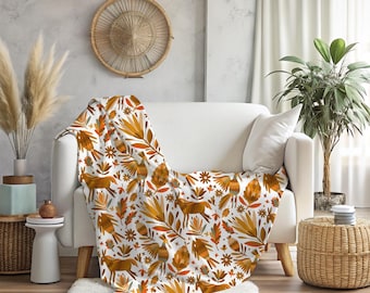 Otomi Blanket: Large Soft Flannel, Modern Mexican Decor (80x60 Inches)