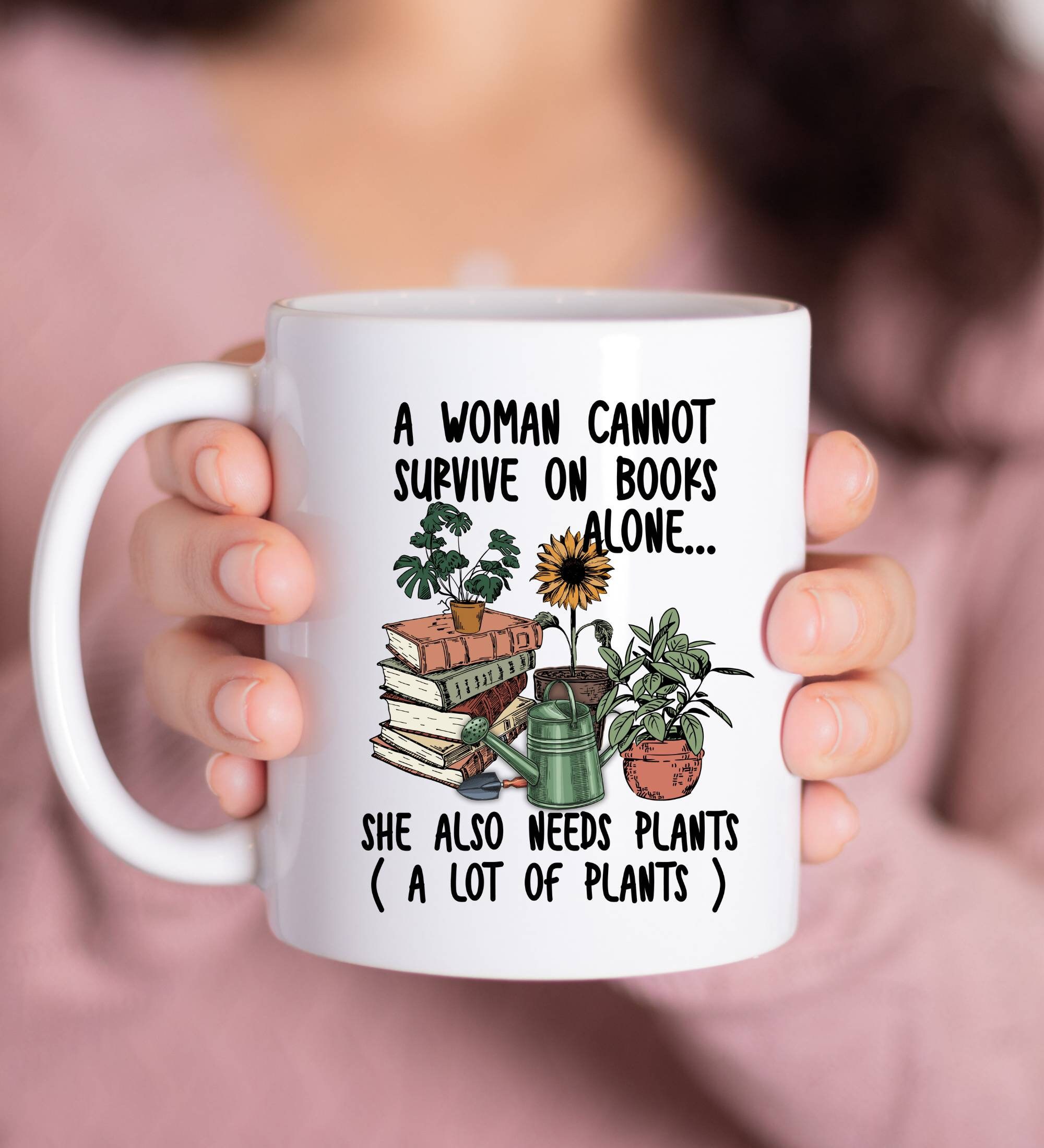 Books and plants mug. Plant and book lover Ceramic Mug 11oz. Plant lover and book lover coffee mug. Mug for Bookworm and plant mom. Plants