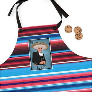 Delantal mexicano para hombre. El rey delantal para papa. Regalo para esposo mexicano. Regalo de cumpleaños para papá mexicano. Regalo del día del padre para mexicano. M